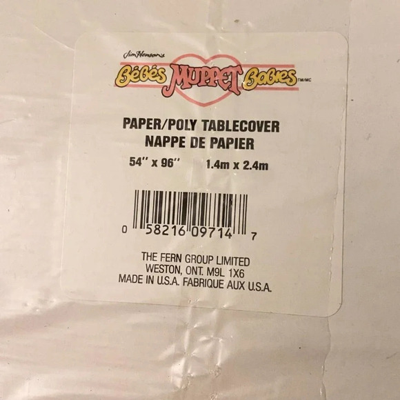 Vintage 1988  Jim Hensons Muppet Babies Paper Poly Table Cover Party Decor - Picture 8 of 13